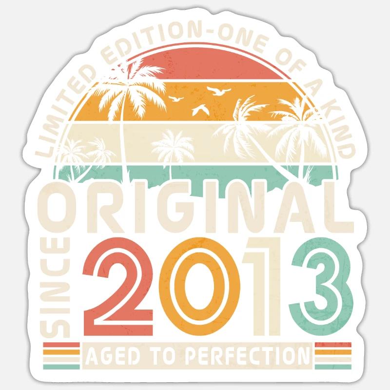 10. Geburtstag 2013 - Sticker Größe S (10 x 10 cm) - Mattweiß