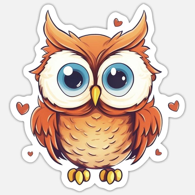 Nachteule Eule Eulen Vogel - Sticker Größe S (10 x 10 cm) - Mattweiß
