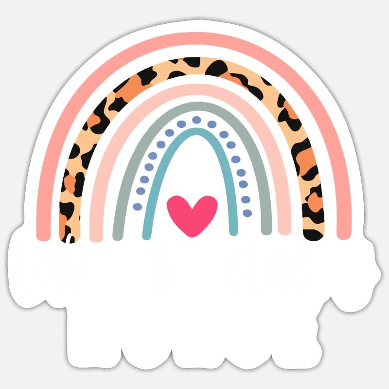 Regenbogenleopard Arbeits- und Entbindungskrankenschwester Sticker Größe S (10 x 10 cm)