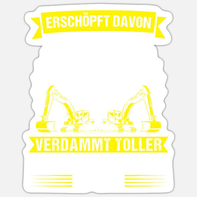 Baggerfahrer Beruf Lader Geschenk - Sticker Größe S (10 x 10 cm) - Mattweiß