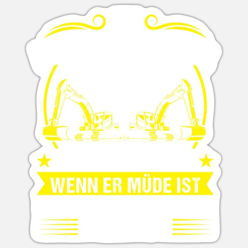 Baggerfahrer Beruf Lader Geschenk - Sticker Größe S (10 x 10 cm) - Mattweiß