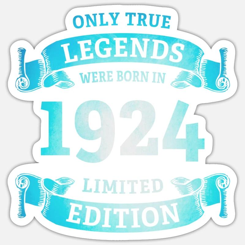 Echte Legenden wurden 1924 geboren 100. Geburtstag - Sticker Größe S (10 x 10 cm) - Mattweiß