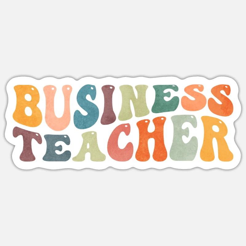 Groovy Professeur de commerce - Sticker taille S (10 x 10 cm) - blanc mat