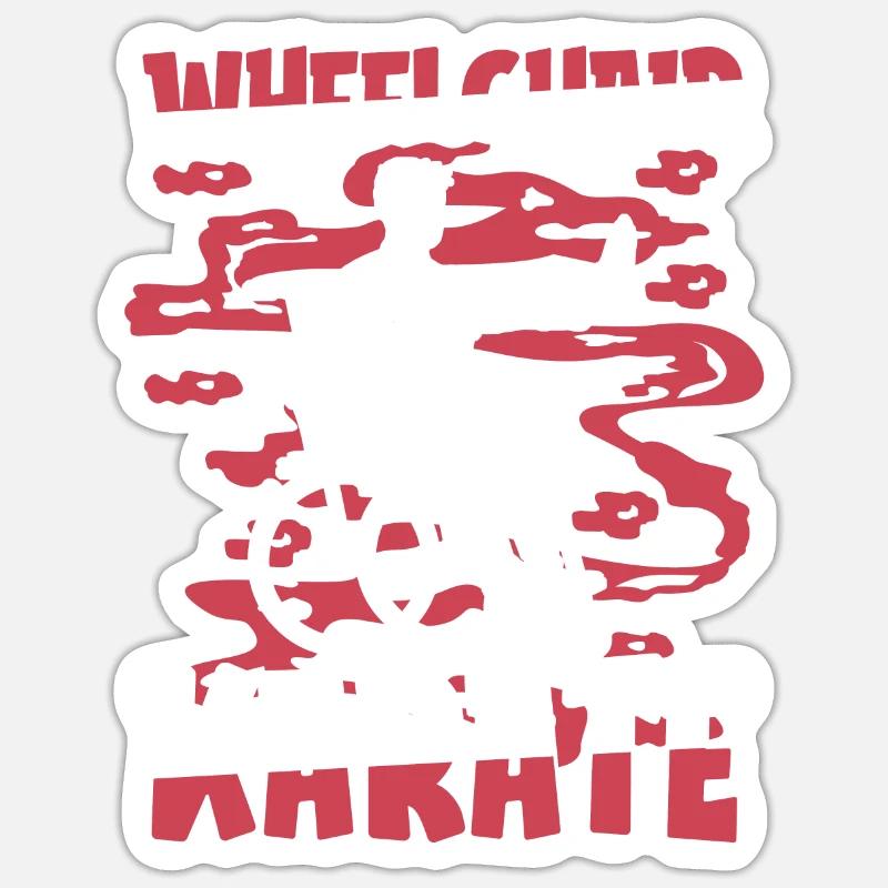 Karate Rollstuhl - Sticker Größe S (10 x 10 cm) - Mattweiß