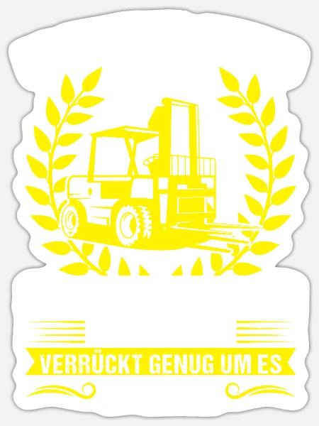 Staplerfahrer Stapler Logistiker Geschenk - Sticker Größe S (10 x 10 cm) - Mattweiß