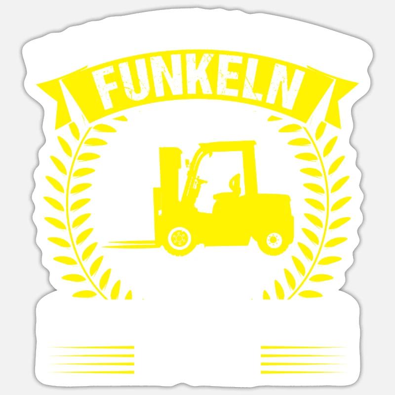 Staplerfahrer Stapler Logistiker Geschenk - Sticker Größe S (10 x 10 cm) - Mattweiß
