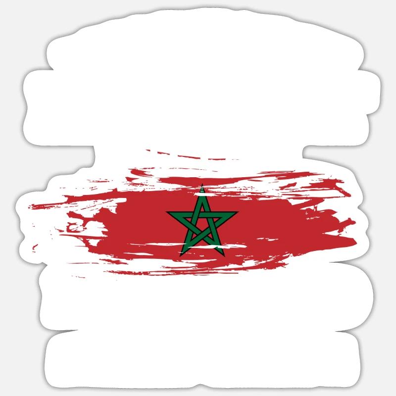 Maroc - Sticker taille S (10 x 10 cm) - blanc mat