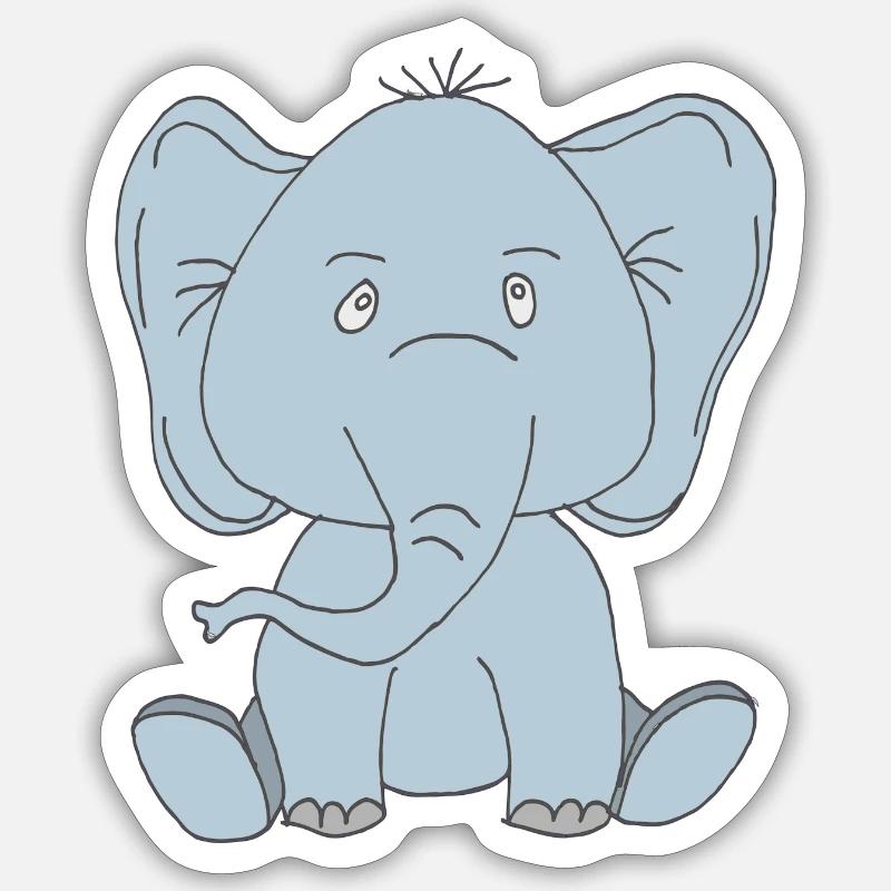 Bébé éléphant Sticker taille S (10 x 10 cm)