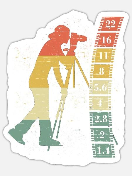 Retro Fotograf Fotografie - Sticker Größe S (10 x 10 cm) - Mattweiß