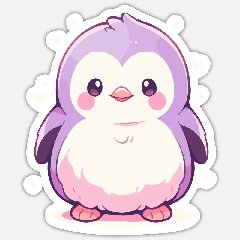 Pingouin Chibi mignon - Conception de dessin animé mignon Sticker taille S (10 x 10 cm)