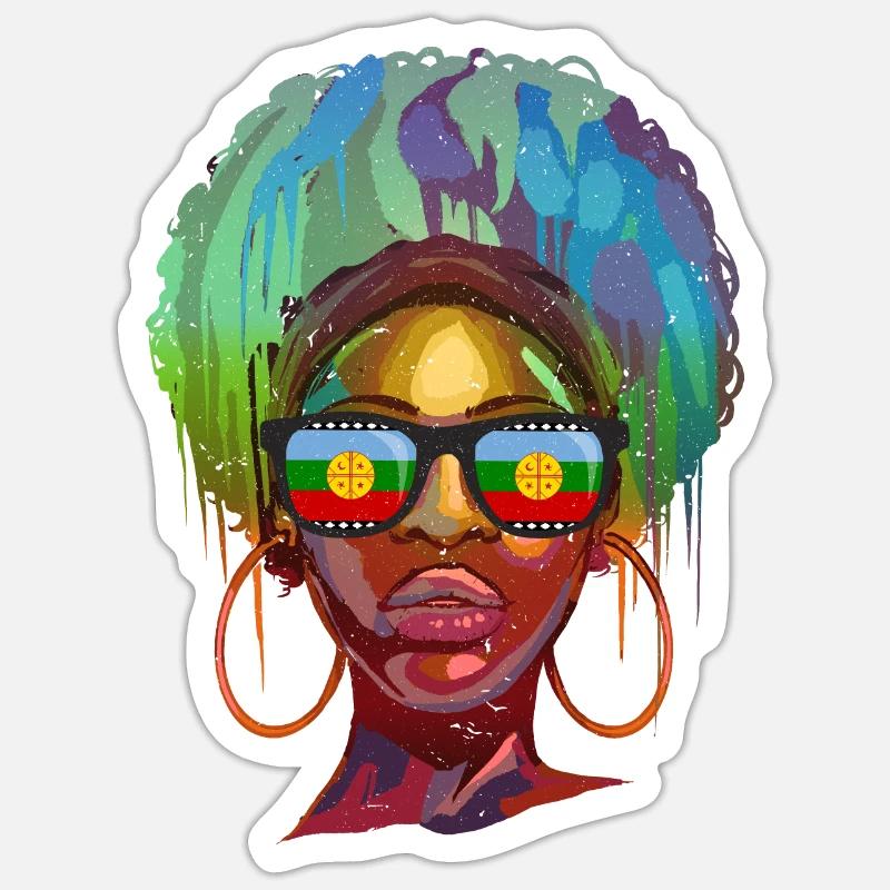 Mapuche - Sticker taille S (10 x 10 cm) - blanc mat