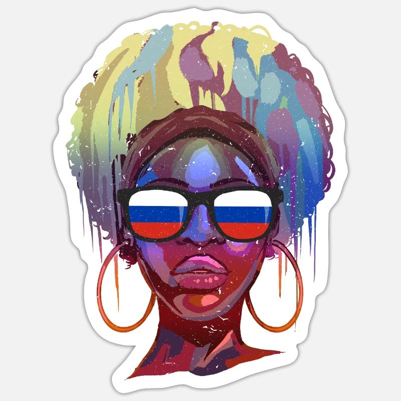 Russie - Sticker taille S (10 x 10 cm) - blanc mat