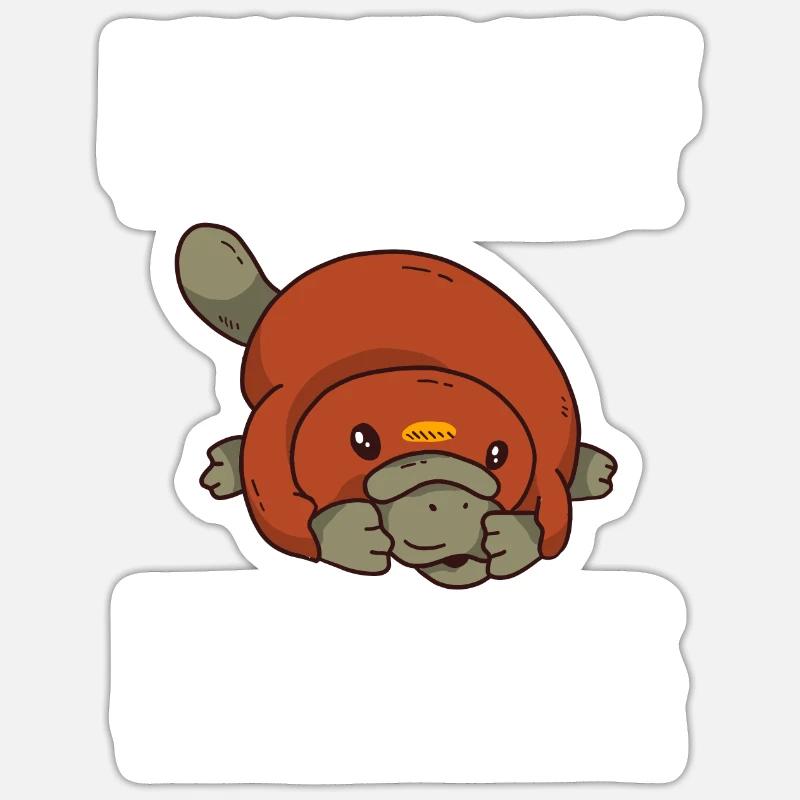 Platypus Schnabeltier - Sticker Größe S (10 x 10 cm) - Mattweiß