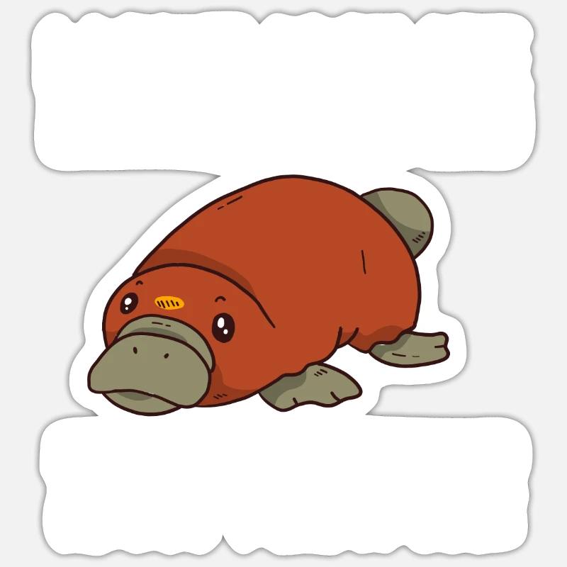 Platypus Schnabeltier - Sticker Größe S (10 x 10 cm) - Mattweiß