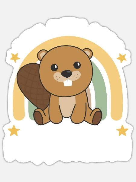 Aus Dem Weg Hier Kommt Ein Krippenkind Biber - Sticker Größe S (10 x 10 cm) - Mattweiß