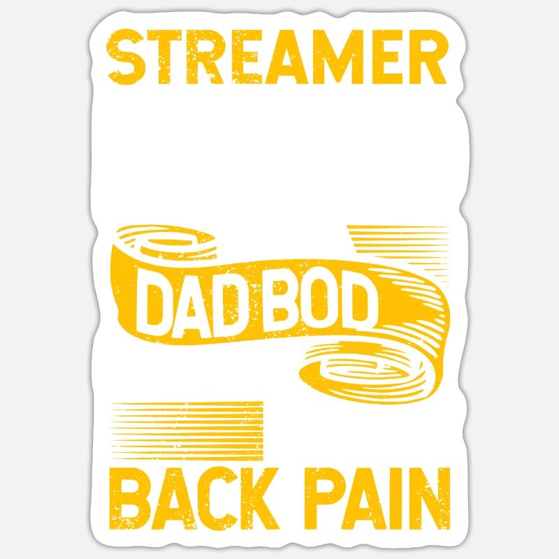 Streamer Bod Like A Dad Bod Content Creator Funny Sticker Größe S (10 x 10 cm)