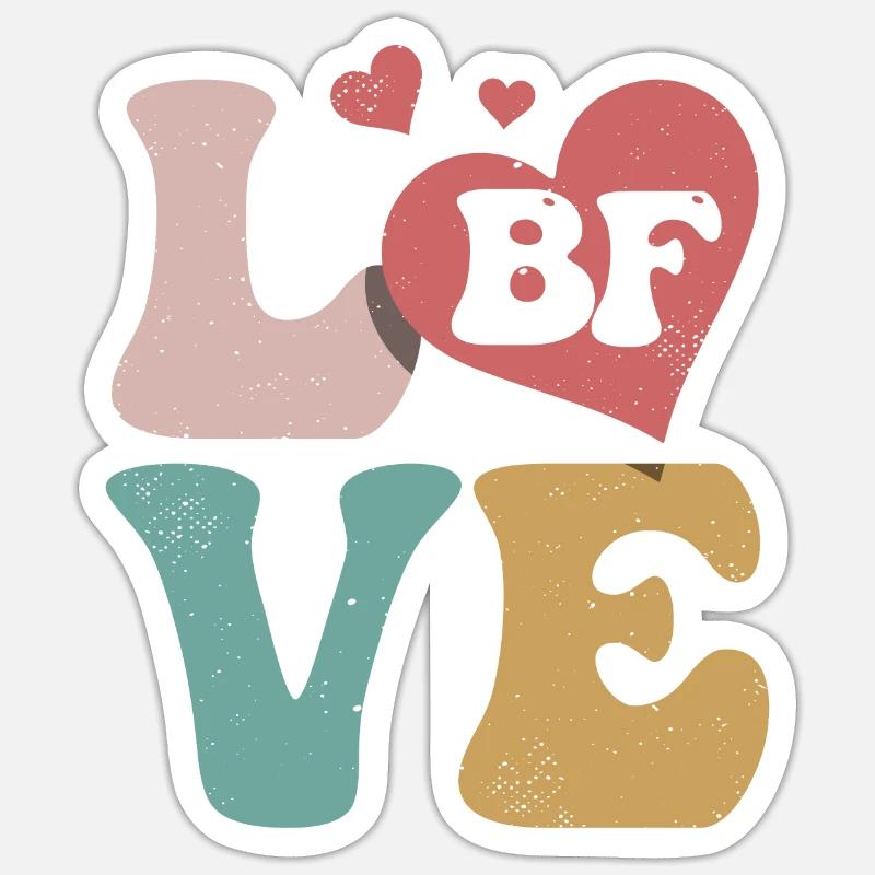 Ami BF - Sticker taille S (10 x 10 cm) - blanc mat