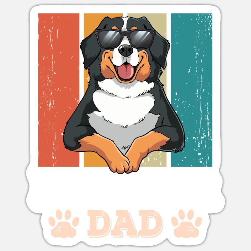 Bernese Dad - Sticker size S (10 x 10 cm) - white matte