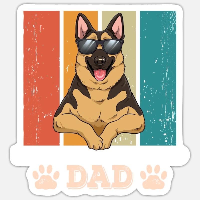 German Shepherd Dad - Sticker size S (10 x 10 cm) - white matte