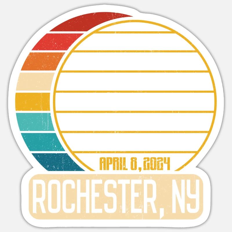 Éclipse solaire totale Éclipse de New York Rochester Sticker taille S (10 x 10 cm)