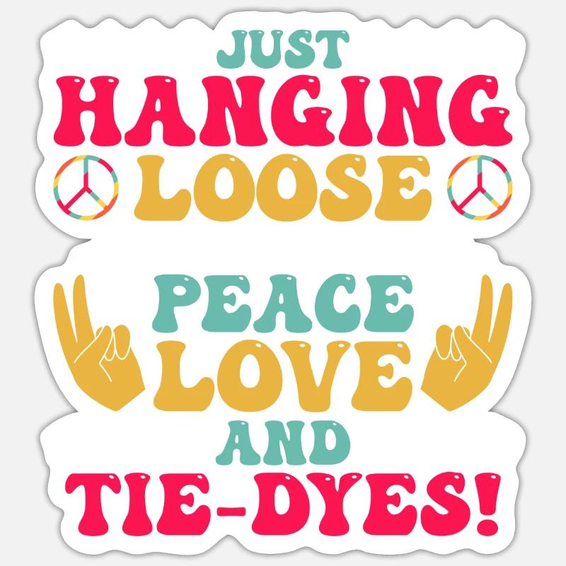 Hippie - Sticker taille S (10 x 10 cm) - blanc mat