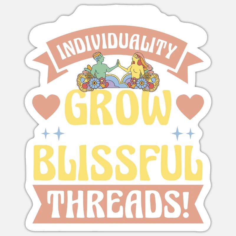Hippie - Sticker taille S (10 x 10 cm) - blanc mat