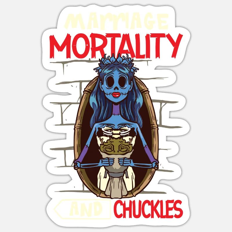 Funny Gothic Goth Wedding Bride Goth Halloween Sticker Größe S (10 x 10 cm)