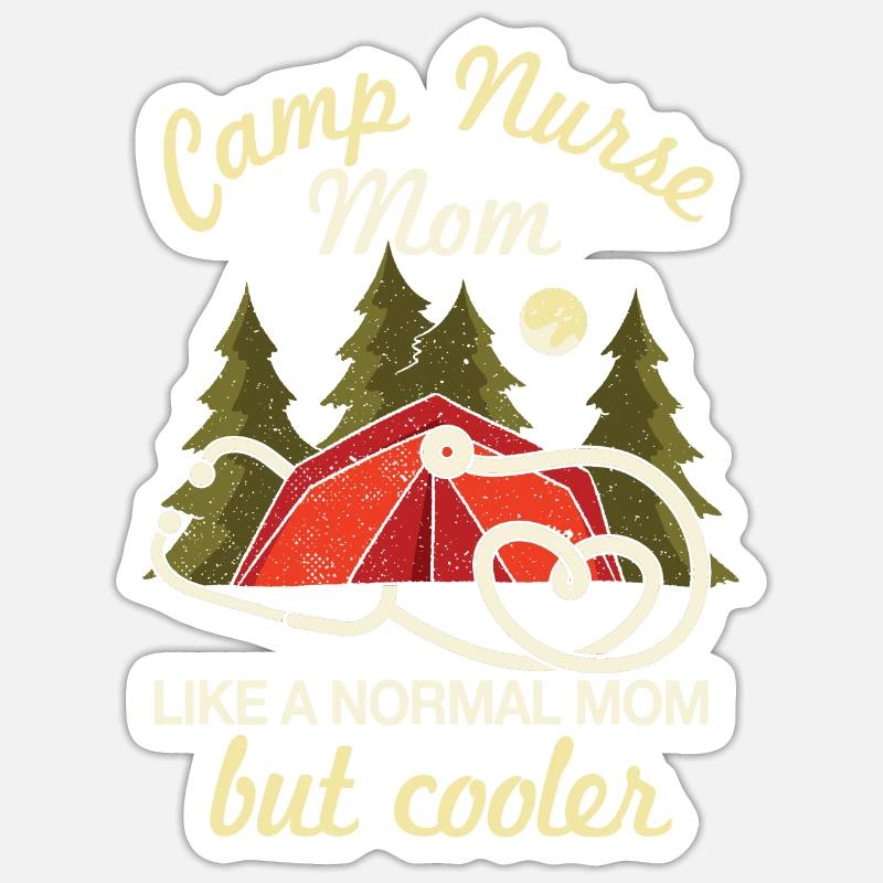 Camp Krankenschwester Mama Camping Muttertag Sticker Größe S (10 x 10 cm)