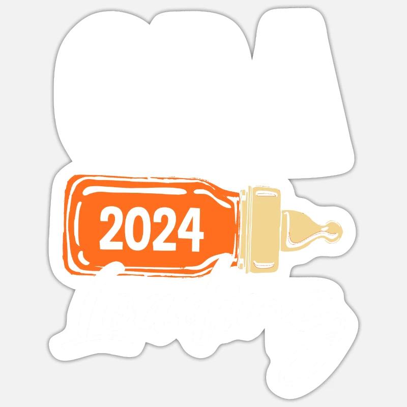 Werdender Opa 2024 - Sticker Größe S (10 x 10 cm) - Mattweiß