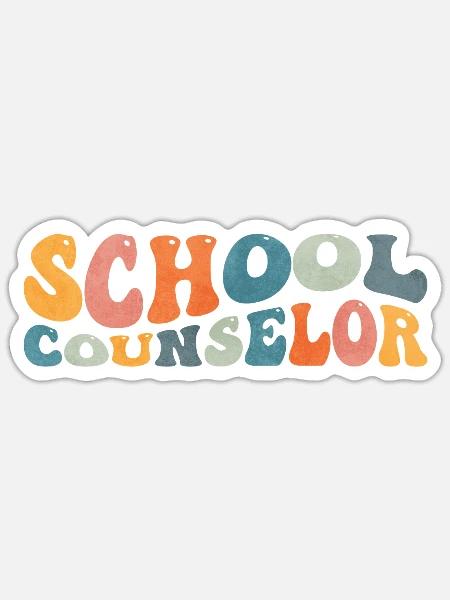 Groovy School Counselor Beratung Psychische Gesund - Sticker Größe S (10 x 10 cm) - Mattweiß