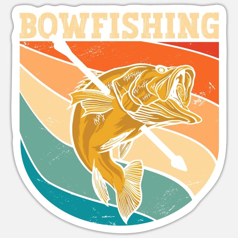 Bogenfischer Bowfishing Bogenjäger Bogenfischen Sticker Größe S (10 x 10 cm)