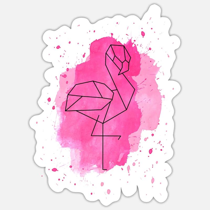 Flamingo splash - Sticker Größe S (10 x 10 cm) - Mattweiß
