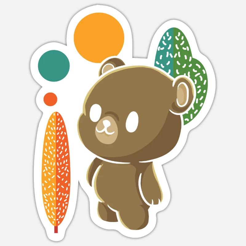 Bear Brown Bear Cute - Sticker size S (10 x 10 cm) - white matte