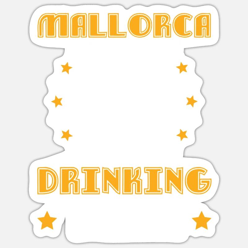 Mallorca Drinking Team - Sticker Größe S (10 x 10 cm) - Mattweiß