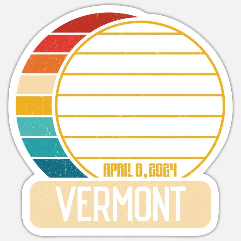 Total Solar Eclipse Vermont 28 April 2024 Sun - Sticker size S (10 x 10 cm) - white matte