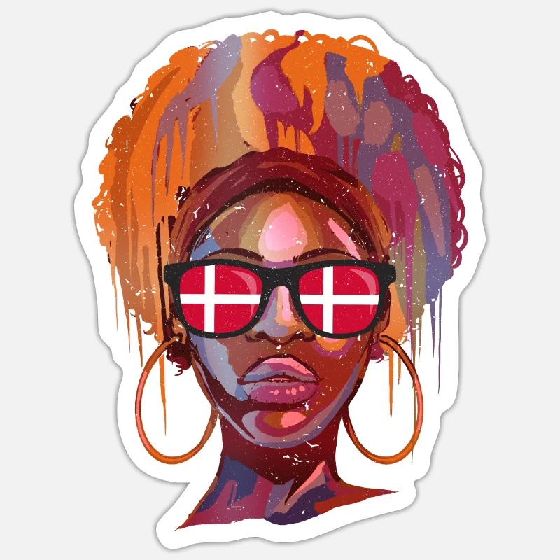 Danemark - Sticker taille S (10 x 10 cm) - blanc mat