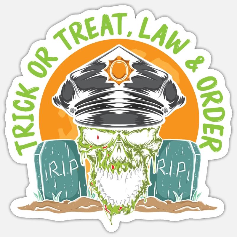 Süßes oder Saures, Ordnungshüter Halloween Sticker Größe S (10 x 10 cm)