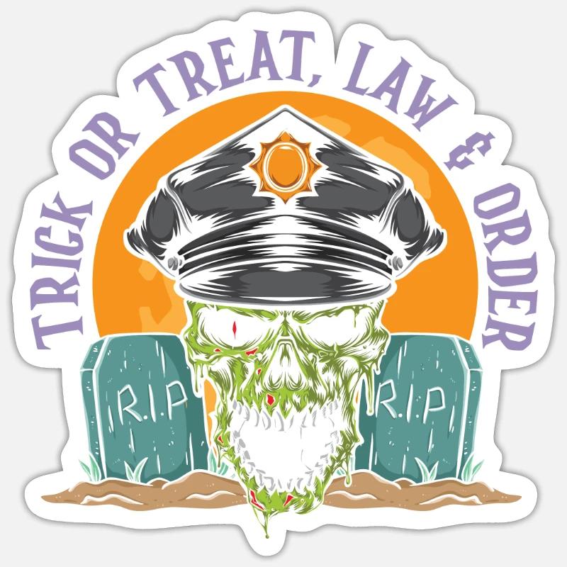 Süßes oder Saures, Ordnungshüter Halloween Sticker Größe S (10 x 10 cm)