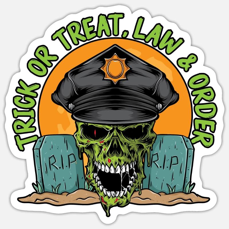 Süßes oder Saures, Ordnungshüter Halloween Sticker Größe S (10 x 10 cm)