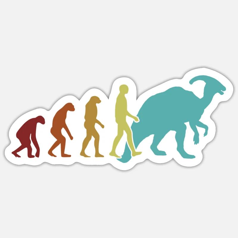 Parasaurolophus Evolution Dinosaur Lover - Sticker size S (10 x 10 cm) - white matte