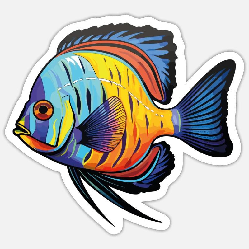 ANGLELFISH - Sticker Größe S (10 x 10 cm) - Mattweiß