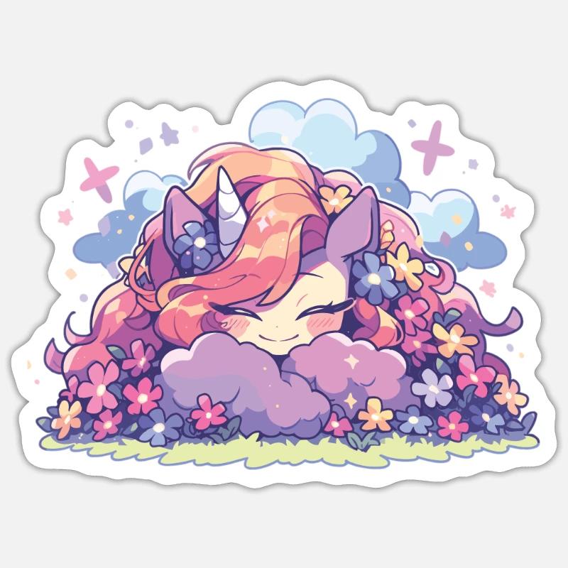 Einhörner Regenbogen Einhorn Regenbogen Sticker Größe S (10 x 10 cm)