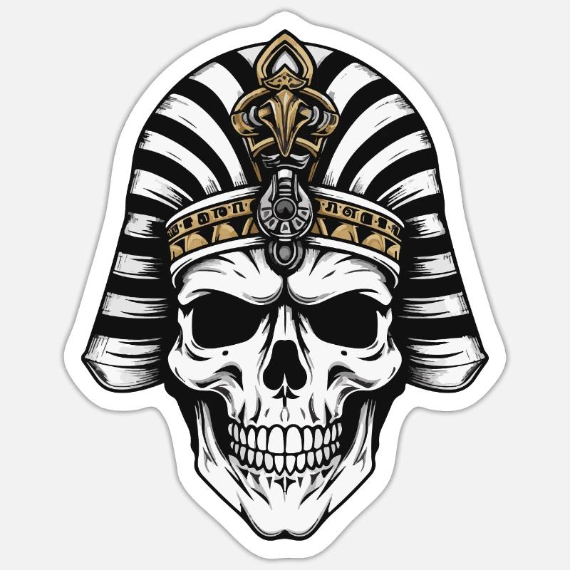 Crâne de pharaon - Sticker taille S (10 x 10 cm) - blanc mat