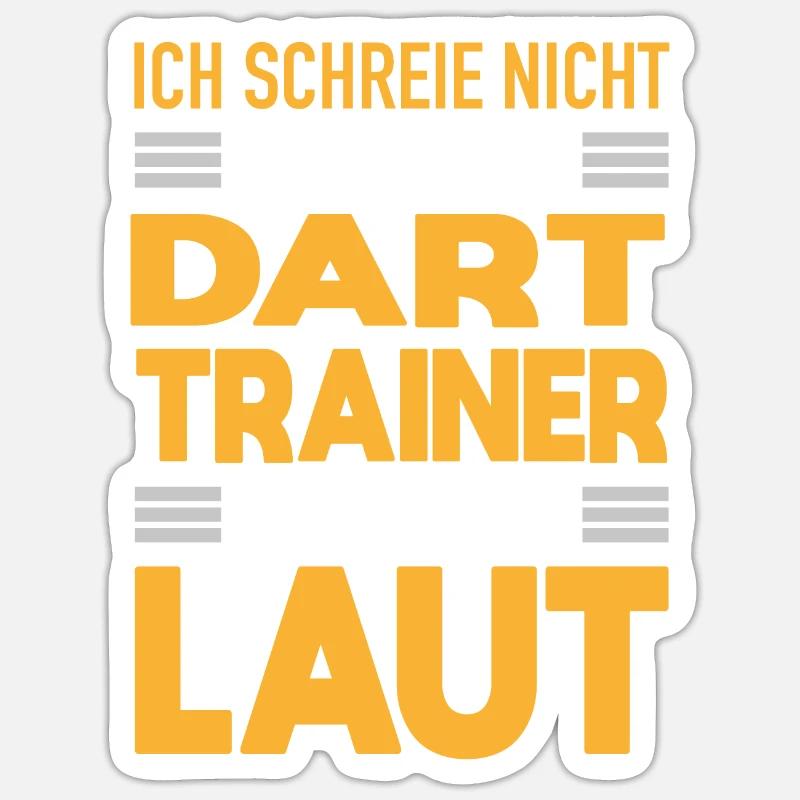 Dart Trainer Werden Laut Dart Coach Geschenk - Sticker Größe S (10 x 10 cm) - Mattweiß