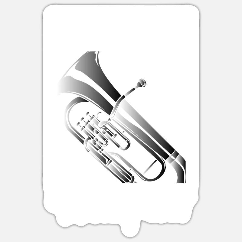 Euphonium Whisperer - Euphoniste - Sticker taille S (10 x 10 cm) - blanc mat