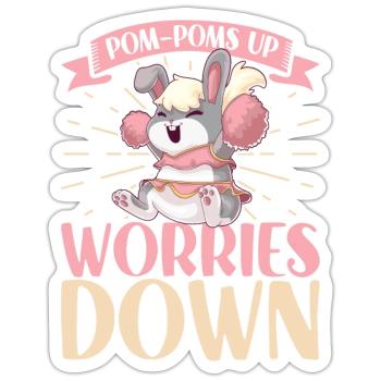 Tenue de pom-pom girl - Sticker taille S (10 x 10 cm) - blanc mat - Devant