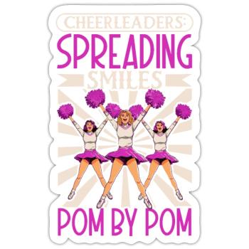 Tenue de pom-pom girl - Sticker taille S (10 x 10 cm) - blanc mat - Devant