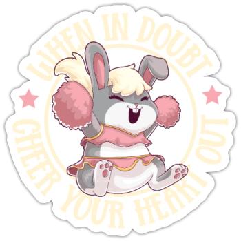 Tenue de pom-pom girl - Sticker taille S (10 x 10 cm) - blanc mat - Devant