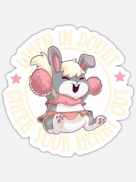 Cheerleader Cheerleader-outfit - Sticker Größe S (10 x 10 cm) - Mattweiß