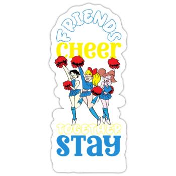 Tenue de pom-pom girl - Sticker taille S (10 x 10 cm) - blanc mat - Devant